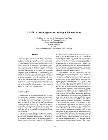 LASER: A Lexical Approach to Analogy in Software ... - FLOSShub