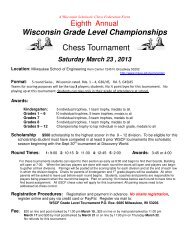 Chess Tournament - Wisconsin Scholastic Chess Federation