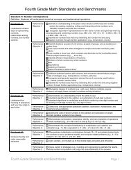 Fourth Grade Math Standards and Benchmarks