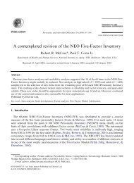 A contemplated revision of the NEO Five-Factor Inventory