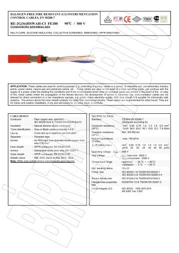 RE-2G(St)HSWAH-CI FE180 90 C / 500 V - Yeniiletisim.com.tr