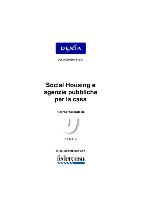 Social Housing e agenzie pubbliche per la casa - Federcasa