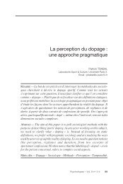 La perception du dopage : une approche ... - Poisson Bouge