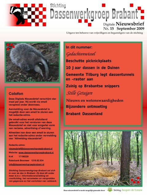 Nieuwsbrief 15 - september 2009 - Stichting ...