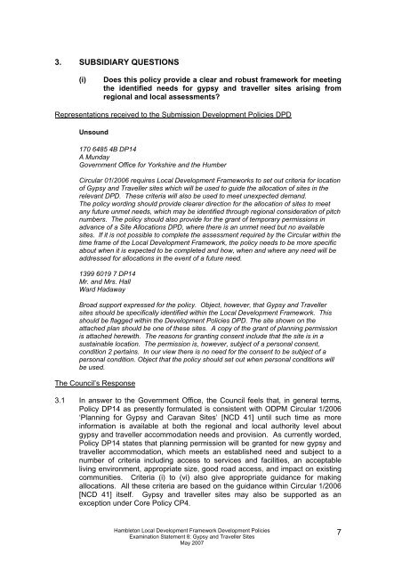 8. Gypsy and Traveller Sites May 2007 - Hambleton District Council