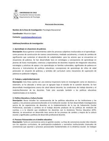 PsicologÃ­a Educacional - Facultad de Ciencias Sociales