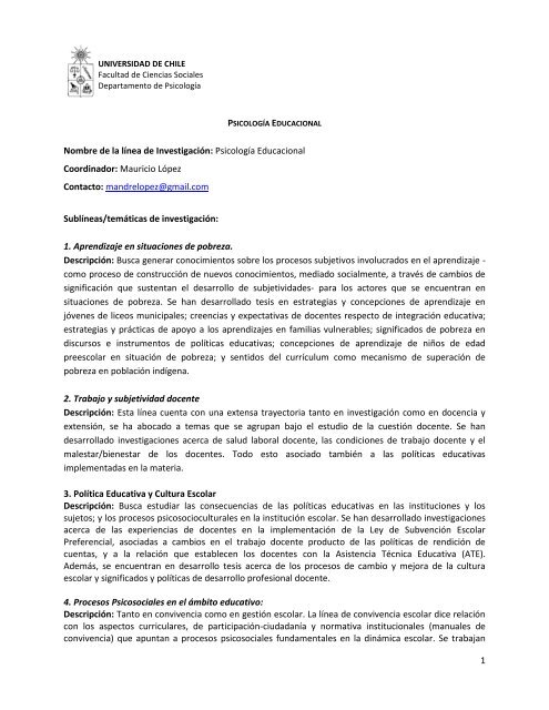 PsicologÃ­a Educacional - Facultad de Ciencias Sociales