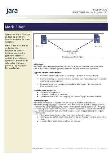 Produktblad MÃ¸rk Fiber - Jara - Telenor