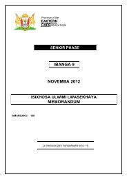 IBANGA 9 NOVEMBA 2012 MEMORANDUM - Ecexams.co.za