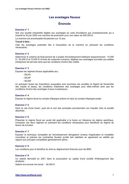 Les Avantages Fiscaux A Nonca C S Profiscal Com