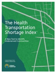 The Health Transportation Shortage Index - Children's Health Fund
