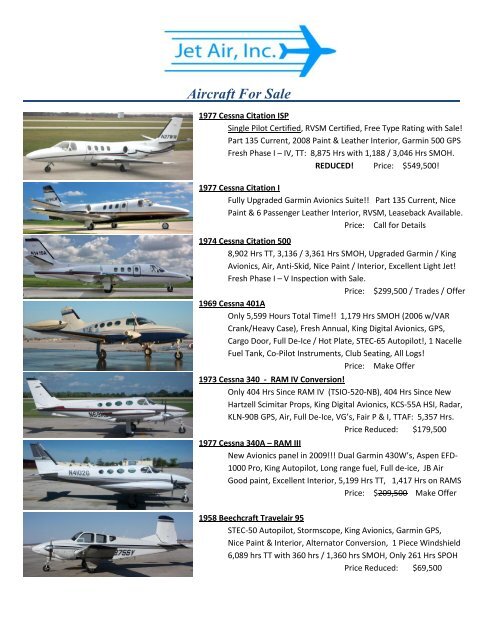 Aircraft For Sale - Barnstormers
