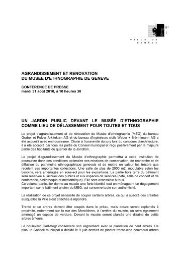 AGRANDISSEMENT ET RENOVATION DU ... - Ville de GenÃ¨ve