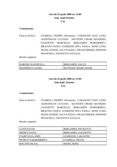 Prot. n. 778/08 Ai componenti le Commissioni giudicatrici per gli ...