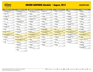 ENCORE SUSPENSE Schedule - August, 2012 - Starz