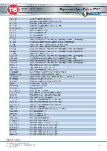 Replacement Spare Parts for FORD 1