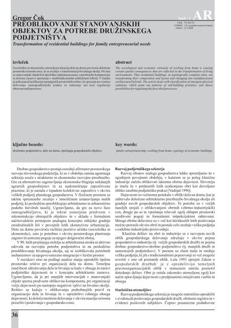 Revija 2005/1 v PDF - Fakulteta za arhitekturo - Univerza v Ljubljani