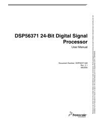 DSP56371 24-Bit Digital Signal Processor User Manual - Home