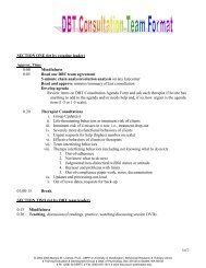 DBT Consultation Team Format and Tasks - University of ...