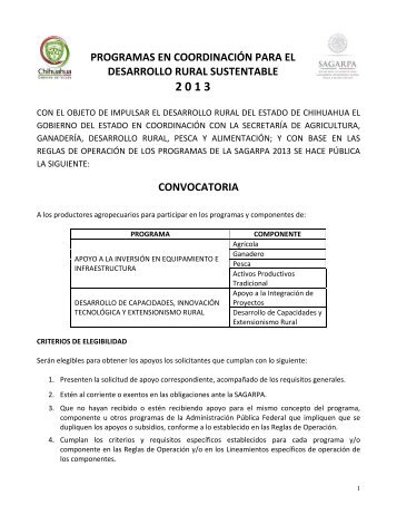 programas en coordinaciÃ³n para el desarrollo rural sustentable ...