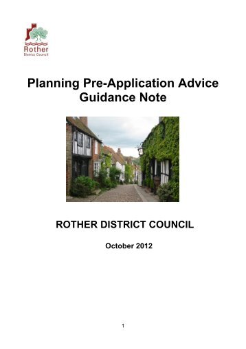 Planning Pre-Application Advice Guidance Note - Rother District ...