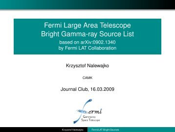 Fermi Large Area Telescope Bright Gamma-ray ... - Users' Pages