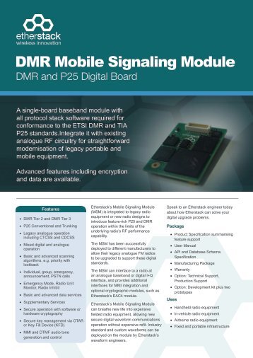 DMR Mobile Signaling Module - Etherstack
