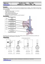 TBH Needle valve Type NV DN65(2,5â) - 300(12â) PN6 - 160