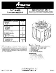RCC18A2B Condensing Unit Specification Sheet