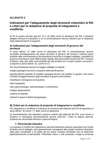 metodologia operativa utilizzata per la definizione delle aree a ...