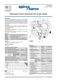 Eliminatori d'aria automatici AE 14 per liquidi