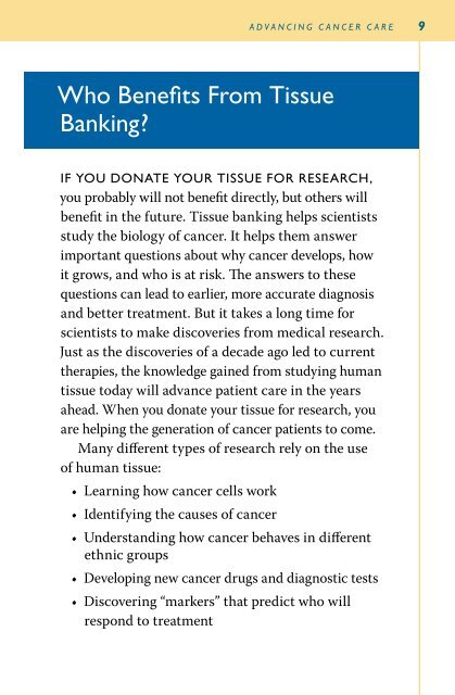 tissue-banking booklet - Dana-Farber Cancer Institute