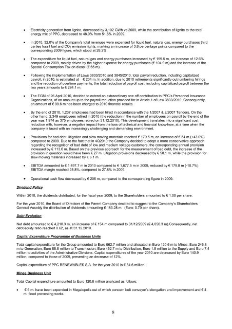 Financial Report (January 1, 2010 - December 31, 2010)