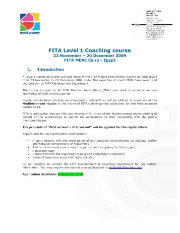 FITA Level 1 Coaching course