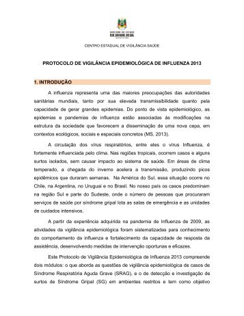 Protocolo de vigilância epidemiológica de Influenza 2013