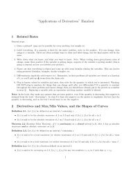 “Applications of Derivatives” Handout