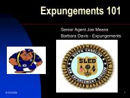 Expungements and the SC Crime Information Center - Municipal ...