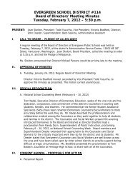 Board Meeting Minutes - Evergreen Public Schools