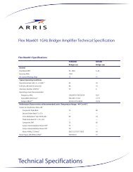 Technical Specifications - Arris