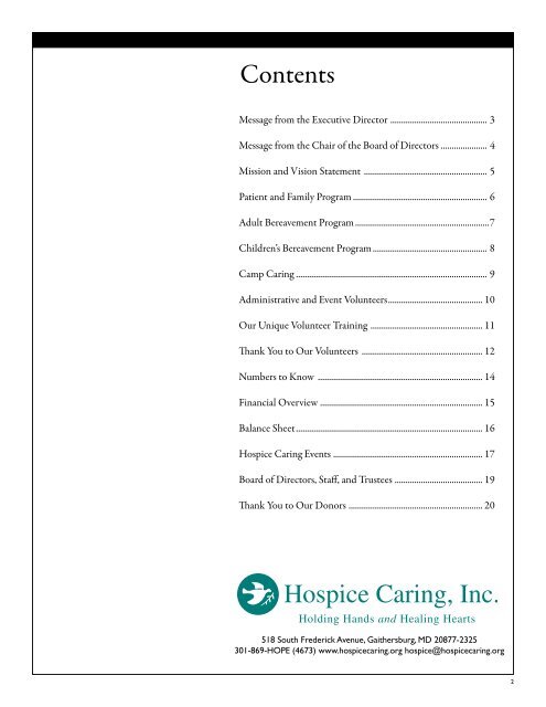 2011 HCI Annual Report - Hospice Caring