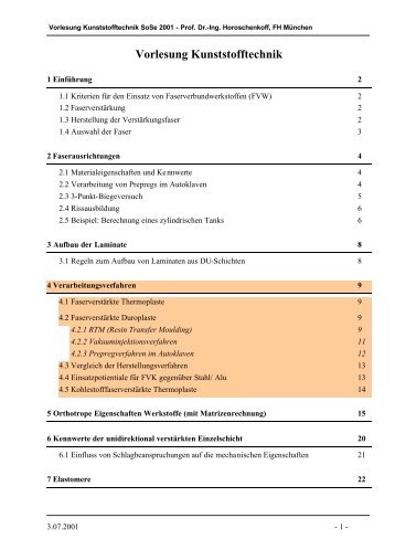 Vorlesung Kunststofftechnik