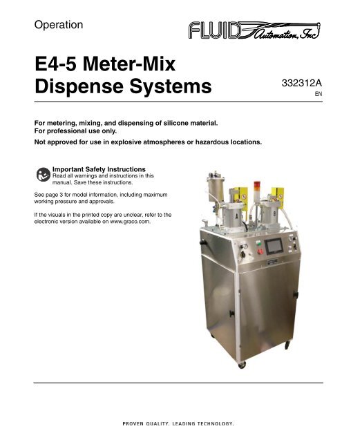 332312A - E4-5 Meter-Mix Dispense System, Operation ... - Graco Inc.