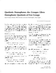 Quotients Homophones des Groupes Libres ... - Project Euclid