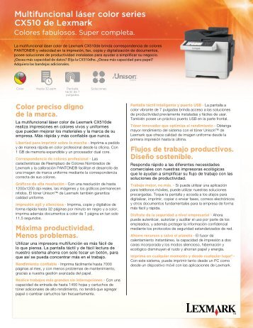 Multifuncional lÃ¡ser color series CX510 de Lexmark