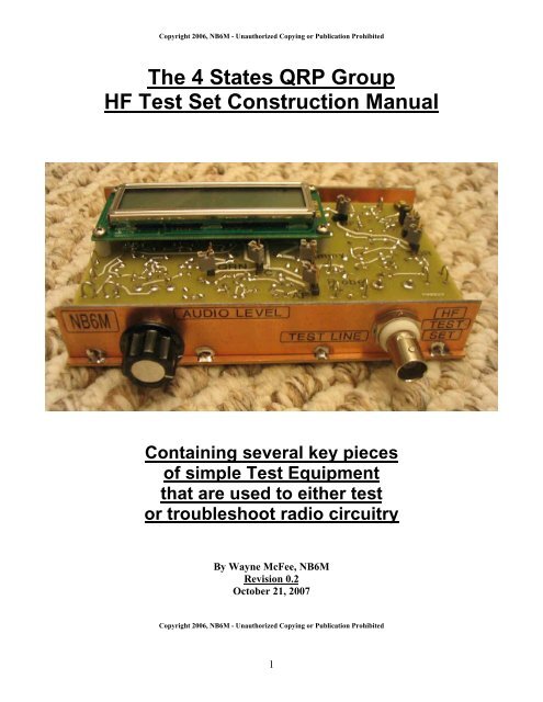 Qrp Training.pdf Download the manual (.pdf) - Four State QRP Group