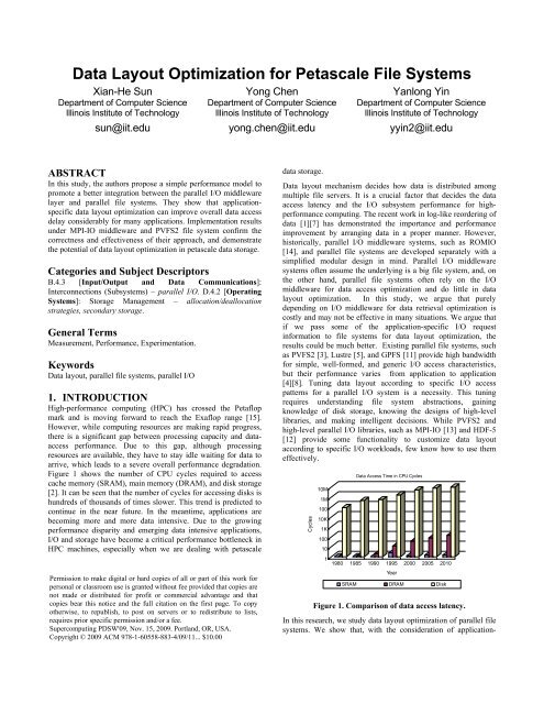 Data Layout Optimization for Petascale File Systems