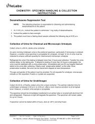 Chemistry - Specimen Handling and Collection Instructions - Lifelabs