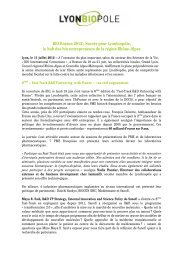 Lire le communiqué de presse - Lyonbiopôle