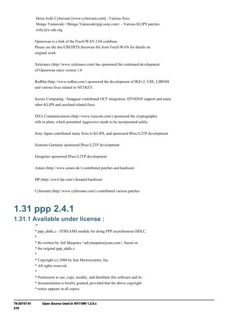 Open Source Used in RV110W Version 1.2.0.x - Cisco Systems, Inc