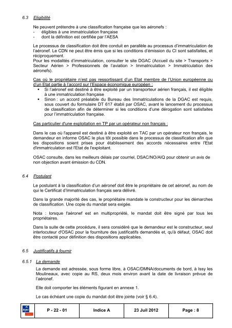 DOCUMENTATION GSAC - Consignes de NavigabilitÃ© franÃ§aises